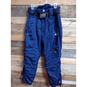 VTG High Society Blue Ski Wear Women's Pants with Belt Made in Italy 30x28